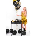Čierny balón s hviezdou Happy Birthday - fólia