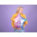 Dúhový balón s hviezdičkami Happy Birthday - fólia