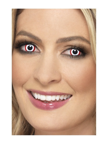 Kontaktné šošovky - biele s červeným lemom