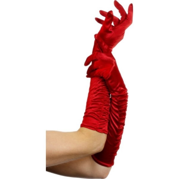 Červené rukavice - dlhé