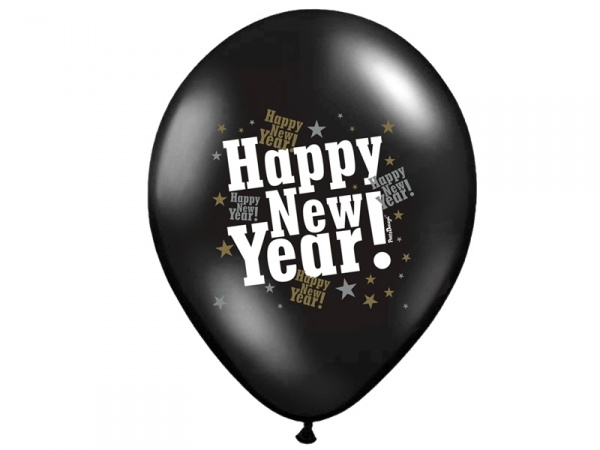 Balónik Happy New Year! - čierny