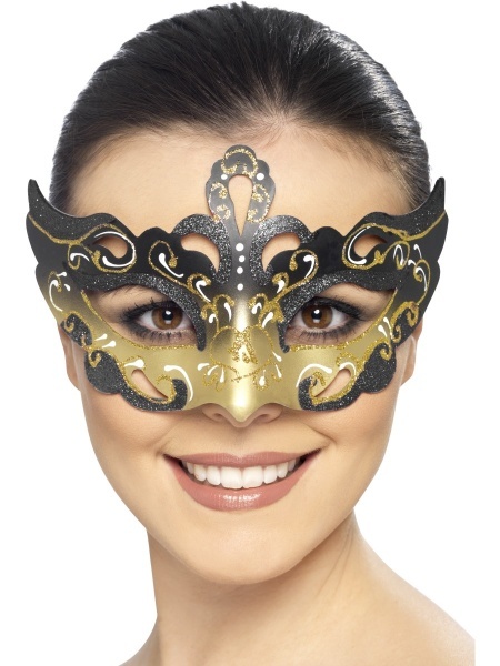 Benátska maska - zlatočierna